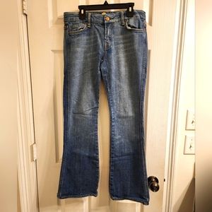 7 For All Mankind low rise "A Pocket" crystal flare jeans, size 26